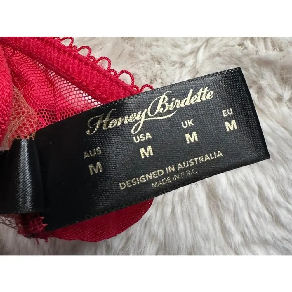 Honey Birdette CHRISTINE❤️ Red Lace Bralette Medium - Picture 5 of 5